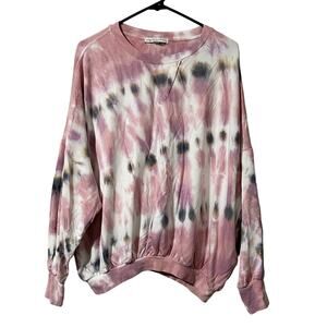 Young Fabulous & Broke Juliette Tie Dye Sweatshirt Pink Oversized Long Sleeve